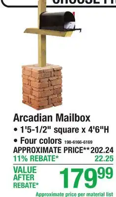 Menards Arcadian Mailbox offer