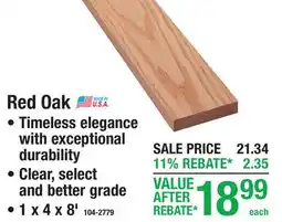 Menards Red Oak offer