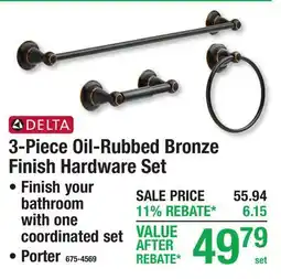 Menards 3-Piece Oil-Rubbed Bronze Finish Hardware Set offer