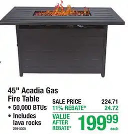 Menards 45 Acadia Gas Fire Table offer