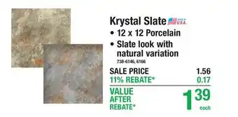 Menards Krystal Slate offer