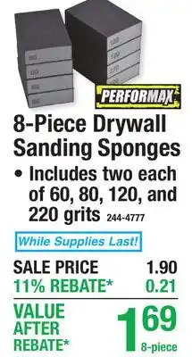 Menards PERFORMAX 8-Piece Drywall Sanding Sponges offer