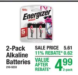 Menards 2-Pack Alkaline Batteries offer