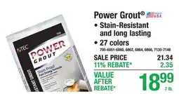 Menards Power Grout offer