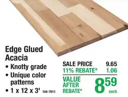 Menards Edge Glued Acacia offer