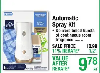 Menards Glade Automatic Spray Kit offer
