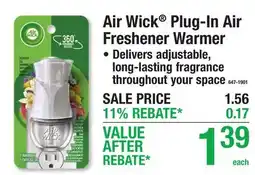 Menards Air Wick Plug-In Air Freshener Warmer offer