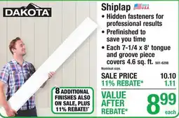 Menards DAKOTA Shiplap offer
