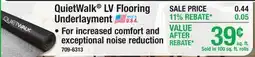 Menards QuietWalk LV Flooring Underlayment offer
