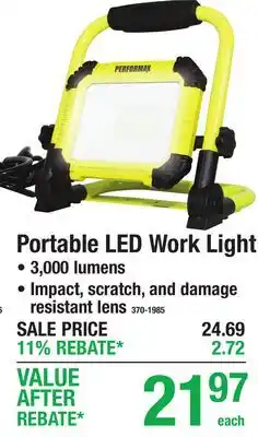 Menards Portable LED Work Light offer