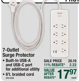 Menards 7-Outlet Surge Protector offer