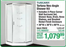 Menards TUSCANY Tortona Neo-Angle Shower Kit offer