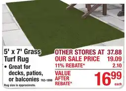 Menards 5' x 7' Grass Turf Rug offer