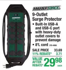Menards 9-Outlet Surge Protector offer