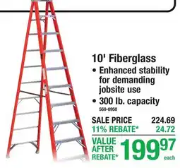 Menards 10' Fiberglass offer