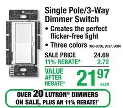 Menards Single Pole/3-Way Dimmer Switch offer