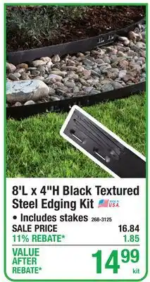 Menards 8'L x 4H Black Textured Steel Edging Kit offer