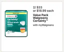Walgreens Value Pack Walgreens Certainty offer