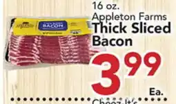 Eurofresh Market 16 oz. Appleton Farms Thick Sliced Bacon offer