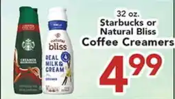 Eurofresh Market 32 oz. Starbuck or Natural Bliss Coffee Creamers offer