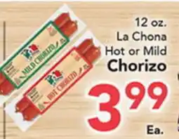 Eurofresh Market La Chona Hot or Mild Chorizo offer