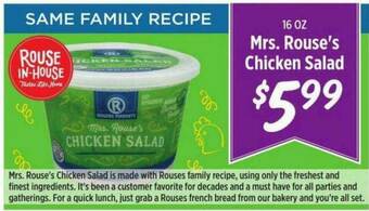 Rouses Mrs. Rouse's Chicken Salad offer