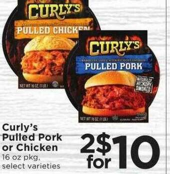 SHOPPERS Curly's Pulled Pork Or Chicken offer