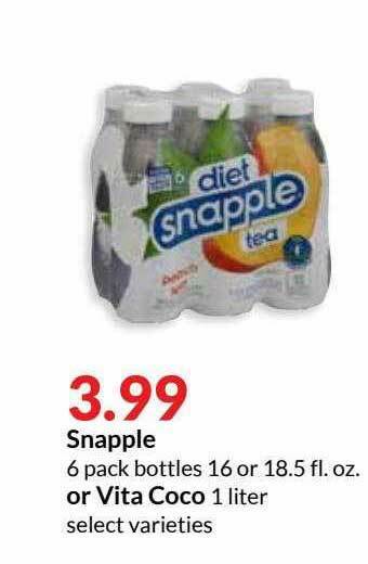 Hy-Vee Snapple Or Vita Coco offer