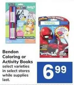 Albertsons Bendon Coloring or Activity Books offer