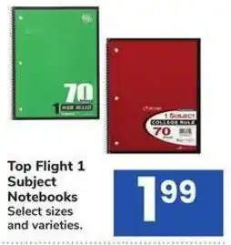 Albertsons Top Flight 1 Subject Notebooks offer