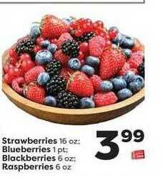 Weis Markets Strawberries, Blueberries, Blackberries Or Raspberries offer