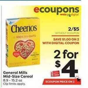 Weis Markets General Mills Mid-Size Cereal offer