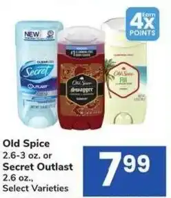 Albertsons Old Spice or Secret Outlast offer