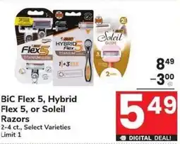 Albertsons BiC Flex 5, Hybrid Flex 5, or Soleil Razors offer