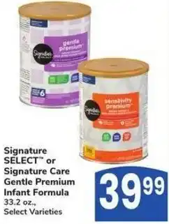 Albertsons Signature SELECT or Signature Care Gentle Premium Infant Formula offer