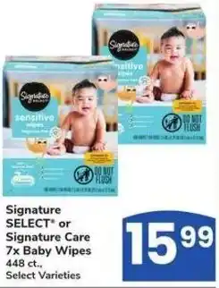Albertsons Signature SELECT or Signature Care 7x Baby Wipes offer