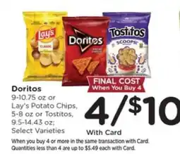 Kroger Doritos, Lay's Potato Chips, Tostitos offer
