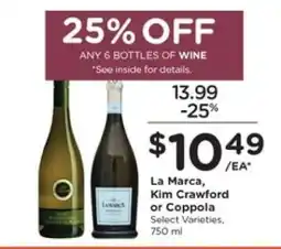 Kroger La Marca, Kim Crawford or Coppola offer