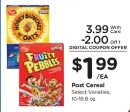 Kroger Post Cereal offer