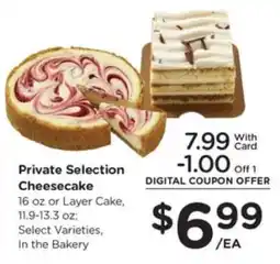 Kroger Private Selection Cheesecake offer