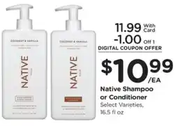 Kroger Native Shampoo or Conditioner offer