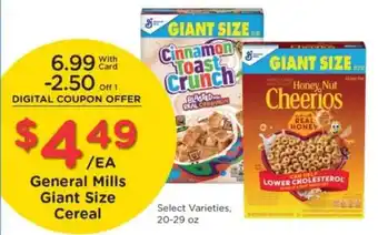 Kroger General Mills Giant Size Cereal offer