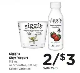 Kroger Siggi's Skyr Yogurt offer
