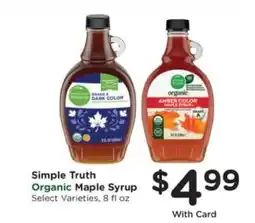 Kroger Simple Truth Organic Maple Syrup offer