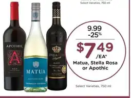 Kroger Matua, Stella Rosa or Apothic offer