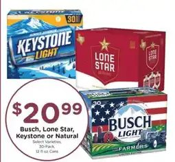Kroger Busch, Lone Star, Keystone or Natural offer