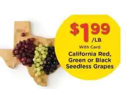 Kroger California Red, Green or Black Seedless Grapes offer