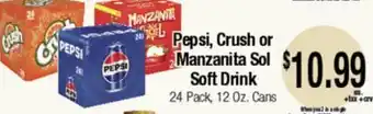 Big Saver Foods Pepsi, Crush or Manzanita Sol Soft Drink offer
