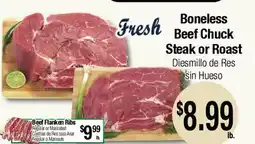 Big Saver Foods Fresh Boneless Beef Chuck Steak or Roast offer
