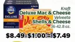 Living Fresh Market Kraft Deluxe Mac & Cheese Velveeta Shells & Cheese offer